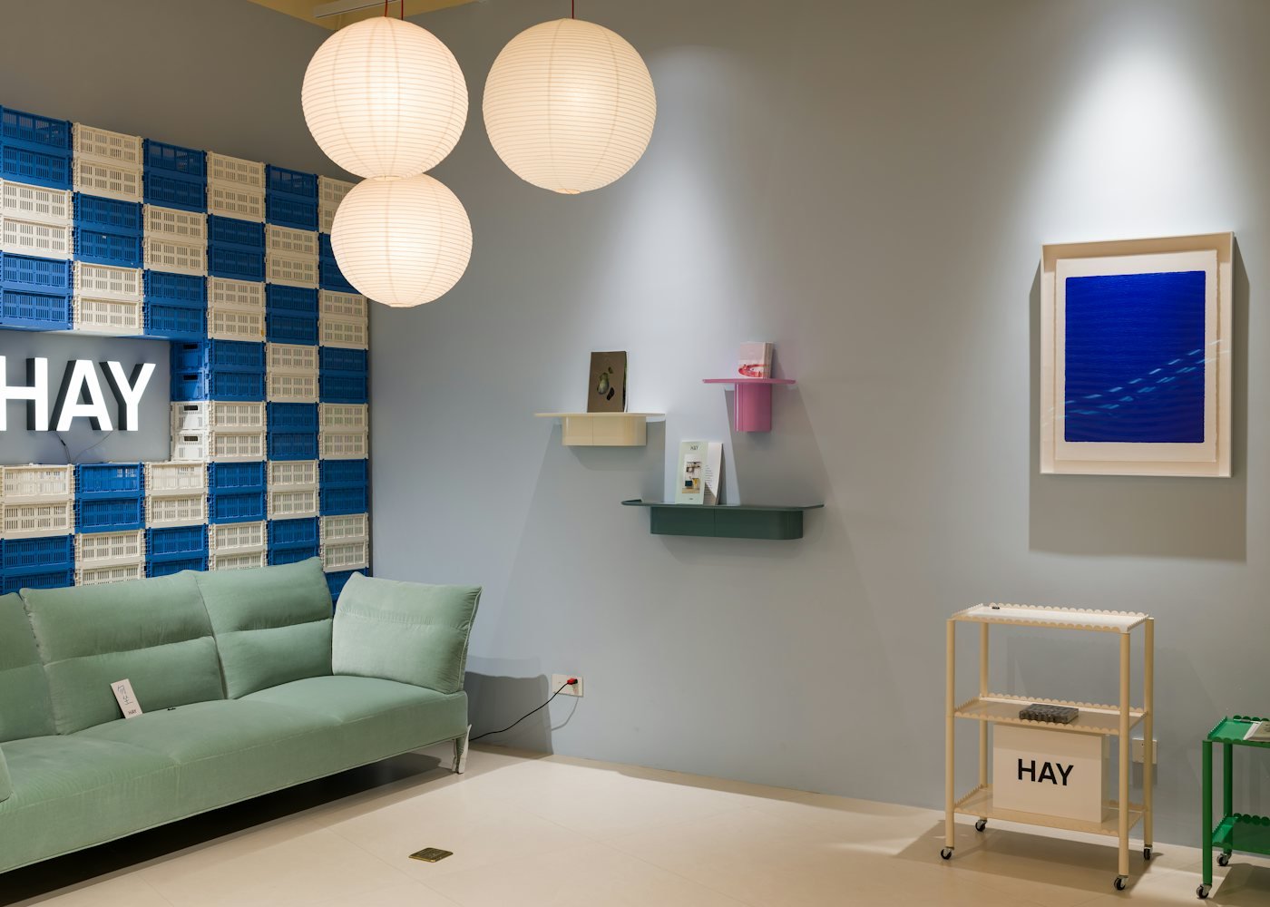 A lounge setting in the showroom